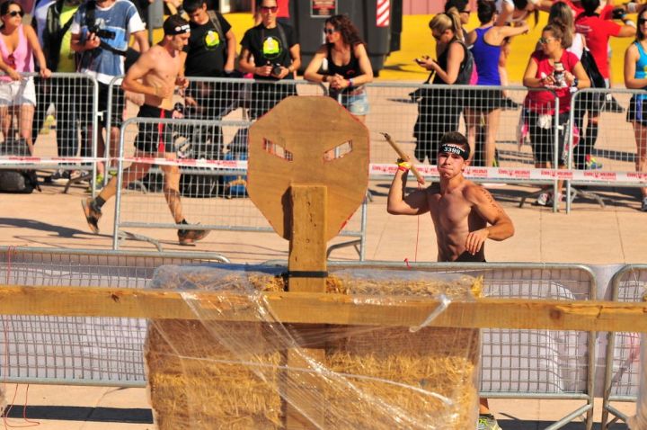 Some obstacles aren't that hard, like throwing spears. Although this participant thinks it is :-)